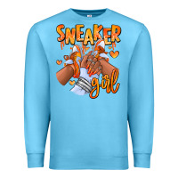 Ocean Blue orange galaxy sneaker girl afro woman Premium Sweatshirt - RanaPortraitStore