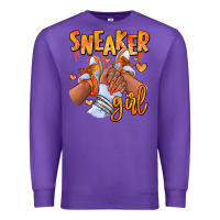 Purple orange galaxy sneaker girl afro woman Premium Sweatshirt - RanaPortraitStore