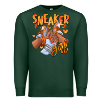 Sports Green orange galaxy sneaker girl afro woman Premium Sweatshirt - RanaPortraitStore