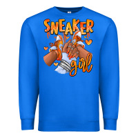 True Royal orange galaxy sneaker girl afro woman Premium Sweatshirt - RanaPortraitStore