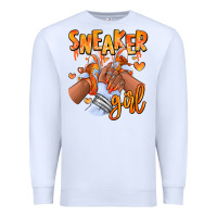 White orange galaxy sneaker girl afro woman Premium Sweatshirt - RanaPortraitStore