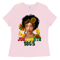 Bubblegum Pink juneteenth 1865 black woman Ladies Tee - FaDigitalArtStudio