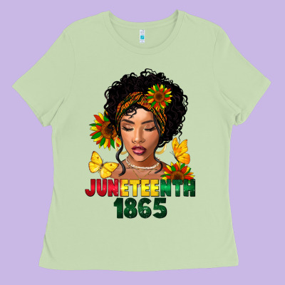 Juneteenth 1865 Black Woman Ladies Tee Designed By Fadigitalartstudio
