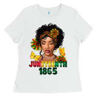 White juneteenth 1865 black woman Ladies Tee - FaDigitalArtStudio