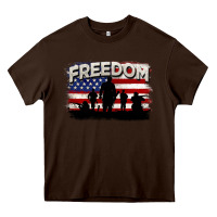 Chocolate Brown Freedom 4th of july Heavy Core Tee - CowGirlArtShop