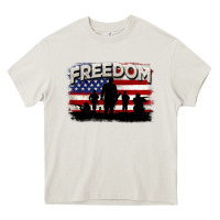Cream Freedom 4th of july Heavy Core Tee - CowGirlArtShop