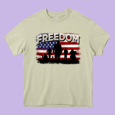 Freedom 4th Of July Heavy Core Tee Designed By Cowgirlartshop