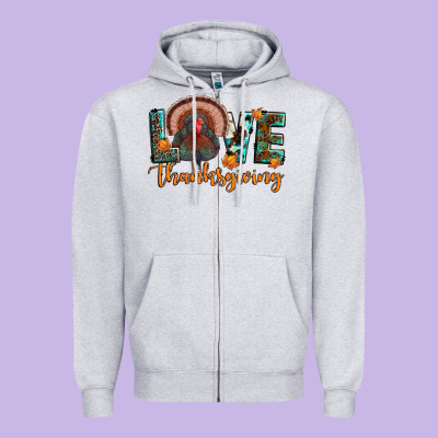 Love Thanksgiving Zipper Hoodie Designed By Jahusdesignshop