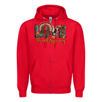 Red love thanksgiving Zipper Hoodie - JahusDesignShop