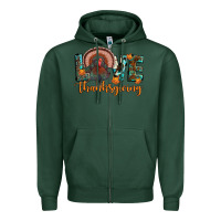 Sports Green love thanksgiving Zipper Hoodie - JahusDesignShop