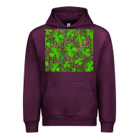 Mauve Wine Saint Patricks Day Shamrock And Leopard Urban Hoodie - RanaPortraitStore
