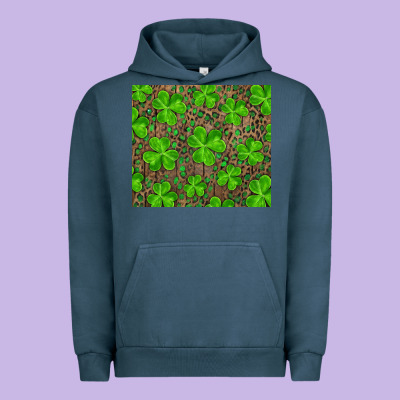 Saint Patricks Day Shamrock And Leopard Urban Hoodie Designed By Ranaportraitstore