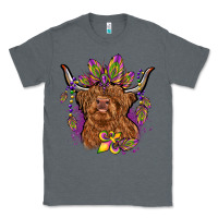 Charcoal Heather mardi gras cow Classic Tee - OliviaCreatesArt