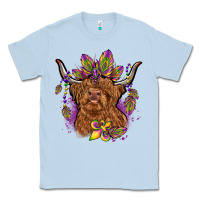 Dusty Blue mardi gras cow Classic Tee - OliviaCreatesArt