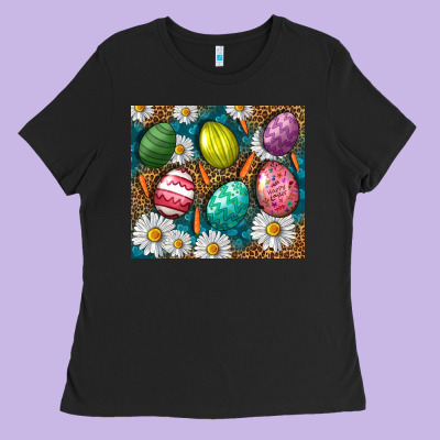 Easter Eggs Tumbler Ladies Tee Designed By Bundleandbundleshop