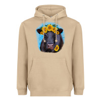 Mushroom black angus with sunflower Heavyweight Hoodie - RanaPortraitStore