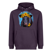 Plum black angus with sunflower Heavyweight Hoodie - RanaPortraitStore