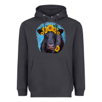 Smoke black angus with sunflower Heavyweight Hoodie - RanaPortraitStore