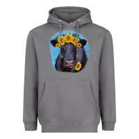 Storm black angus with sunflower Heavyweight Hoodie - RanaPortraitStore