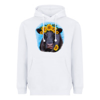 White black angus with sunflower Heavyweight Hoodie - RanaPortraitStore