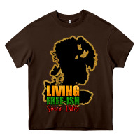 Chocolate Brown Living free-ish since 1865 Heavy Core Tee - HowdyJamesFarm