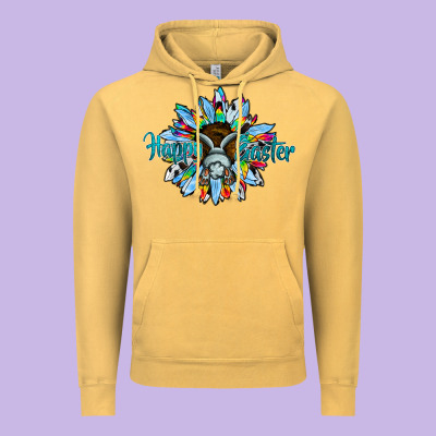 Happy Easter Sunflower Vintage Hoodie Designed By Cowhidedigitalart