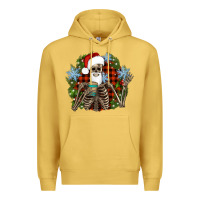Antique Gold Santa skeleton christmas Premium Hoodie - Artiststas