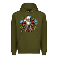 Army Green Santa skeleton christmas Premium Hoodie - Artiststas