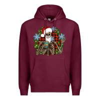 Burgundy Santa skeleton christmas Premium Hoodie - Artiststas