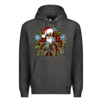 Charcoal Heather Santa skeleton christmas Premium Hoodie - Artiststas