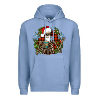 Colony Blue Santa skeleton christmas Premium Hoodie - Artiststas