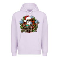 Lilac Santa skeleton christmas Premium Hoodie - Artiststas