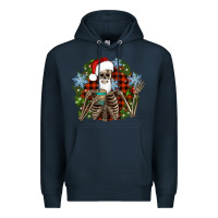Navy Santa skeleton christmas Premium Hoodie - Artiststas