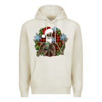 Oatmeal Heather Santa skeleton christmas Premium Hoodie - Artiststas