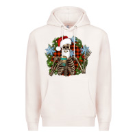 Pale Pink Santa skeleton christmas Premium Hoodie - Artiststas