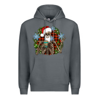 Rock Santa skeleton christmas Premium Hoodie - Artiststas
