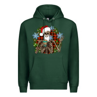 Sports Green Santa skeleton christmas Premium Hoodie - Artiststas