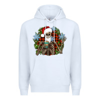 White Santa skeleton christmas Premium Hoodie - Artiststas