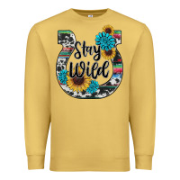 Antique Gold western stay wild horsesho Premium Sweatshirt - RanaPortraitStore