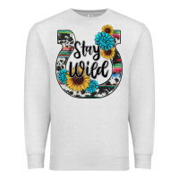 Oatmeal Heather western stay wild horsesho Premium Sweatshirt - RanaPortraitStore
