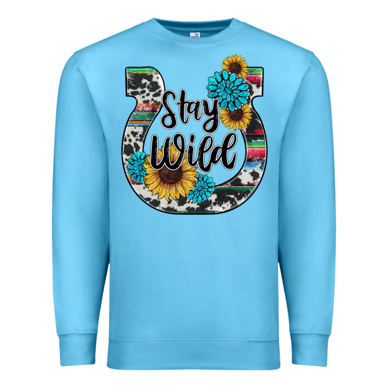 Western Stay Wild Horsesho Premium Sweatshirt by RanaPortraitStore | Teevron
