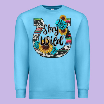 Western Stay Wild Horsesho Premium Sweatshirt Designed By Ranaportraitstore
