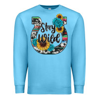 Ocean Blue western stay wild horsesho Premium Sweatshirt - RanaPortraitStore