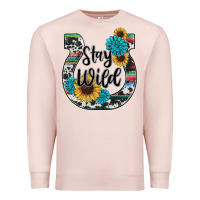 Pale Pink western stay wild horsesho Premium Sweatshirt - RanaPortraitStore