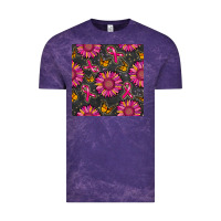 Cloud Purple breast cancer sunflower seamless pattern Vintage Tee - BundleAndBundleShop