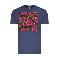 Vintage Denim breast cancer sunflower seamless pattern Vintage Tee - BundleAndBundleShop