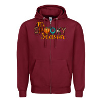 Burgundy it's spooky seanson Zipper Hoodie - JahusDesignShop