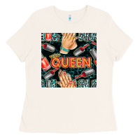 Bone nail queen hand and polish with lights and leopard seamless pattern bb Ladies Tee - BundleAndBundleShop