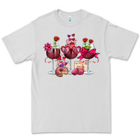 Dove Grey valentine's day wine glasses Premium Tee - OliviaCreatesArt