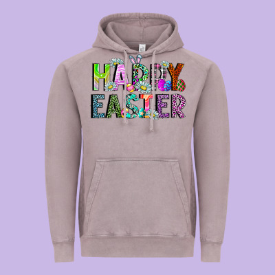 Happy Easter Vintage Hoodie Designed By Cowhidedigitalart